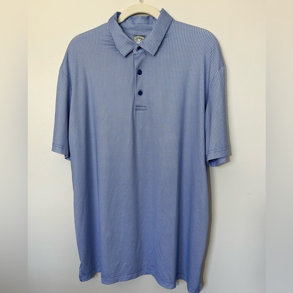 Callaway Opti-Dry Blue Quick Drying Golf Polo Performance Shirt Men’s Large